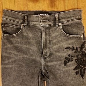 Express high-rise embroidered ankle legging jeans